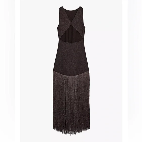 Zara Fringed Fitted Dress - Picture 9 of 15